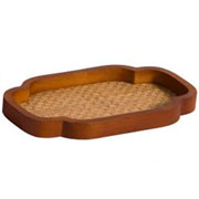 Bandeja de MDF formas Brisa de palha bege 28x16 cm 