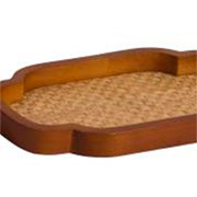 Bandeja de MDF formas Brisa de palha bege 28x16 cm 