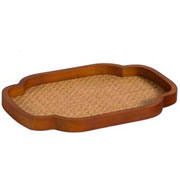 Bandeja de MDF formas Brisa de palha bege 35x23 cm 