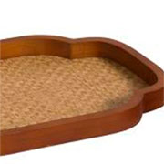 Bandeja de MDF formas Brisa de palha bege 35x23 cm 