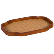 Bandeja de MDF formas Brisa de palha bege 40x28 cm 