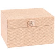 Caixa de MDF Zig zag revestido de linho bege 23x17 cm 