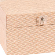 Caixa de MDF Zig zag revestido de linho bege 23x17 cm 