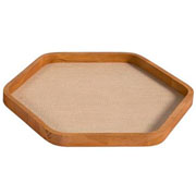 Bandeja de MDF Geométrica cestaria bege 39 cm 