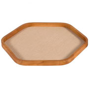 Bandeja de MDF Geométrica cestaria bege 44 cm 
