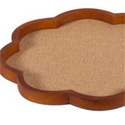 Bandeja de MDF flor trançado revestido de linho bege 37 cm 