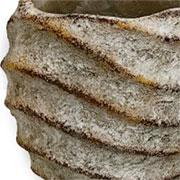 Cachepot em cimento ondas bege 12x14 cm 