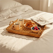 Bandeja de palha retangular caramelo 65x46 cm 