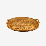 Bandeja de palha oval caramelo 91x69 cm 