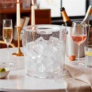 Balde para gelo com pegador de acrílico bolhas 20x19 cm 