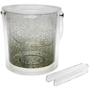 Balde para gelo com pegador acrílico bolhas verde 20x19 cm 