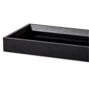 Bandeja de MDF com vidro preto 28x12x03 cm 