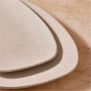 Bandeja em cerâmica off white 46,5x30x03 cm 