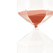 Ampulheta de vidro geométrica areia rosa 60 minutos 09x22 cm 