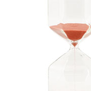 Ampulheta de vidro geométrica areia rosa 15 minutos 07x15 cm 