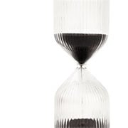 Ampulheta de vidro canelada areia preta 30 minutos 06x23 cm 