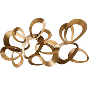 Adorno de Metal de Parede Dourado 51x98 cm 