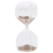 Ampulheta de vidro geométrica areia bege 15 minutos 18x07 cm 