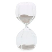 Ampulheta de vidro geométrica areia cinza 30 minutos 23x10 cm 