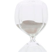 Ampulheta de vidro geométrica areia cinza 30 minutos 23x10 cm 
