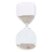 Ampulheta de vidro geométrica areia cinza 60 minutos 28x12 cm 