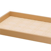 Bandeja de MDF com revestimento em PU bege 40x30 cm 
