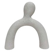 Escultura de poliresina vazada cinza 12x11 cm 