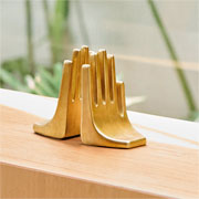 Aparadores de Livros de Poliresina Mãos Dourado 15x8,5x14 cm 