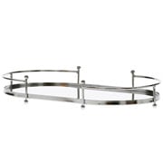 Bandeja em metal espelhada Gleam prata 33x18 cm. 