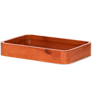 Bandeja de madeira retangular terracota 32x21 cm 
