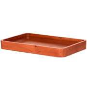 Bandeja de madeira retangular terracota 45x30 cm 