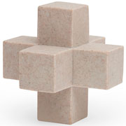 Escultura cubos em poliresina bege 11 cm 