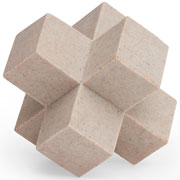 Escultura cubos em poliresina bege 11 cm 