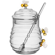 Açucareiro de vidro Borossilicato Lovely bee com colher e tampa 470 ml 
