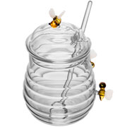 Açucareiro de vidro Borossilicato Lovely bee com colher e tampa 470 ml 