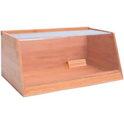 Porta pão de Bambu com Tampa de Acrílico Natural 35x21 cm 