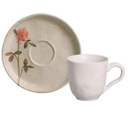 Xícara de café com pires em cerâmica Bio Campestre areia 120 ml 