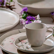 Xícara de café com pires em cerâmica Bio Campestre areia 120 ml 