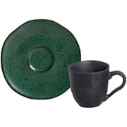 Xícara de cerâmica Orgânica Arauco para café com pires verde 120 ml 
