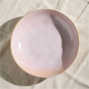 Prato fundo em cerâmica Bio litchi rosa 22 cm 