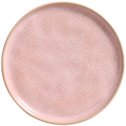 Prato de cerâmica de sobremesa Bio litchi rosa 21,5x02 cm 