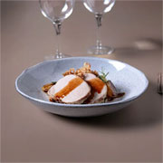 Prato de Cerâmica Fundo Bio Echo Cinza 22,5 cm 