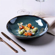 Prato fundo em cerâmica Bio Oceano azul 22 cm 