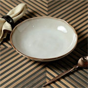 Prato fundo em cerâmica Bio Raio bege 22 cm 