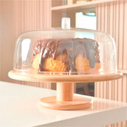 Boleira de bambu Sense com cupula e pé natural 27,5 cm 