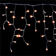 Cascata 240 lâmpadas Led branco quente 127V 3,8 metros. 