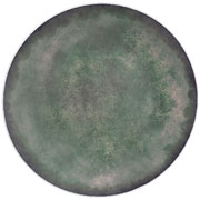 Prato raso em porcelana Paula Galvão verde 28 CM 