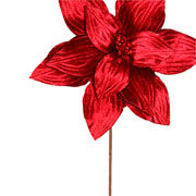 Flor natalina borgonha com gliter vermelha 63 cm. 