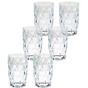 Jogo de copos de vidro Diamond transparente 350 ml 06 peças 