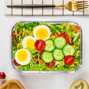 Pote de vidro hermético retangular com tampa branca 1040 ml 